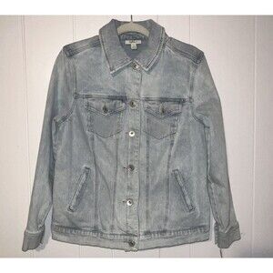 Style & Co Powder Blue Denim Jacket Womens Size Petite Medium, Brand New